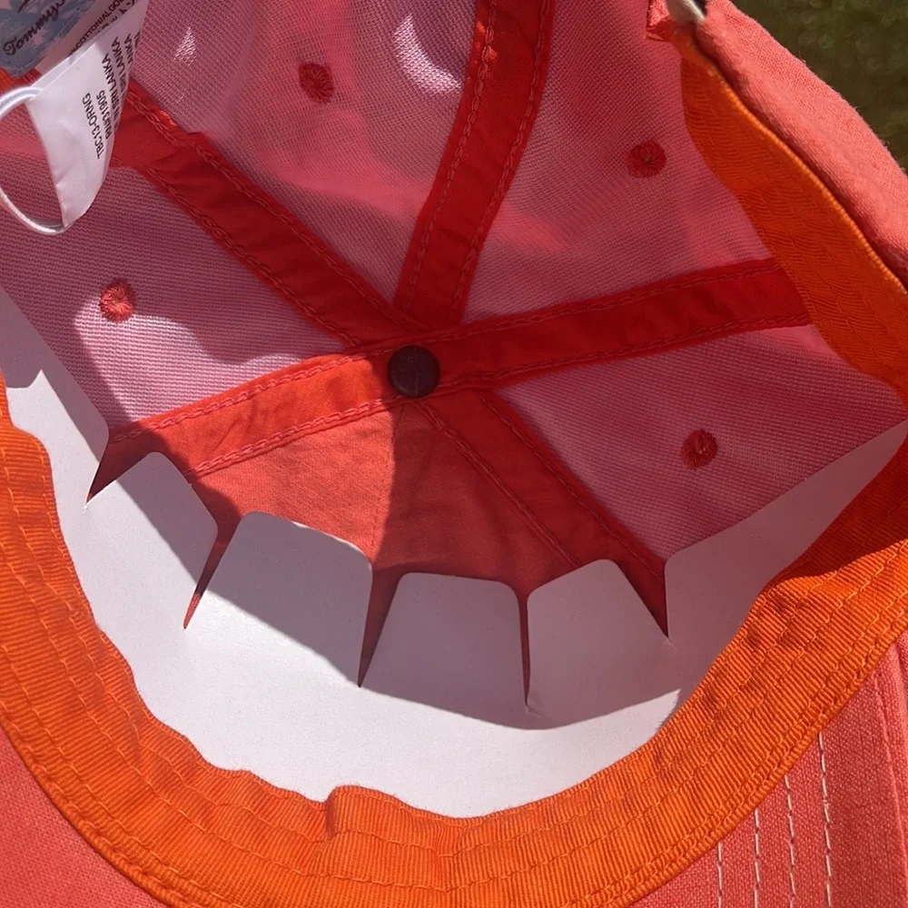 Tommy Bahama Orange Baseball Cap Hat with Pineapple